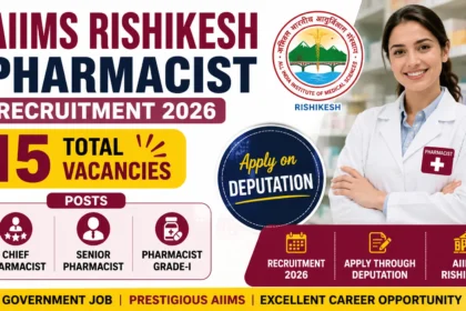 ECHS Dehradun Pharmacist Recruitment 2026 notification announcing 3 Pharmacist vacancies with interview scheduled on 12 August 2026.