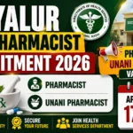 YouTube thumbnail for Ariyalur DHS Pharmacist Recruitment 2026 featuring Pharmacist and Unani Pharmacist vacancies, District Health Society building, pharmacy symbols, and the application deadline of 17 July.