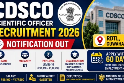 CDSCO Scientific Officer Recruitment 2026 Notification Out – Salary ₹56,100–₹1,77,500, Eligibility, Vacancy and Application Process