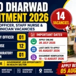 DHFWO Dharwad Recruitment 2026 Notification for Pharmacy Officer, Staff Nurse and Junior Laboratory Technician Posts