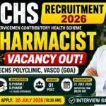 ECHS Pharmacist Recruitment 2026 thumbnail showing Pharmacist Vacancy at ECHS Polyclinic Vasco Goa with ₹36,500 salary, one vacancy, interview date 21 July 2026, and last date to apply 20 July 2026.