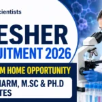 CI Scientists Fresher Recruitment 2026 thumbnail featuring a scientist working with a microscope, highlighting a work-from-home opportunity for M.Pharm, M.Sc, and Ph.D graduates.