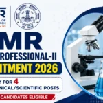 ICMR Young Professional-II Recruitment 2026 thumbnail featuring ICMR logo, microscope, laboratory glassware, and the text "Apply for 4 Technical/Scientific Posts – Pharmacy Candidates Eligible."