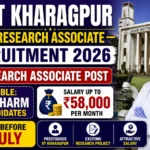IIT Kharagpur Research Associate Recruitment 2026 YouTube thumbnail featuring M.Pharm eligibility, salary up to ₹58,000 per month, and application deadline of 5 July.
