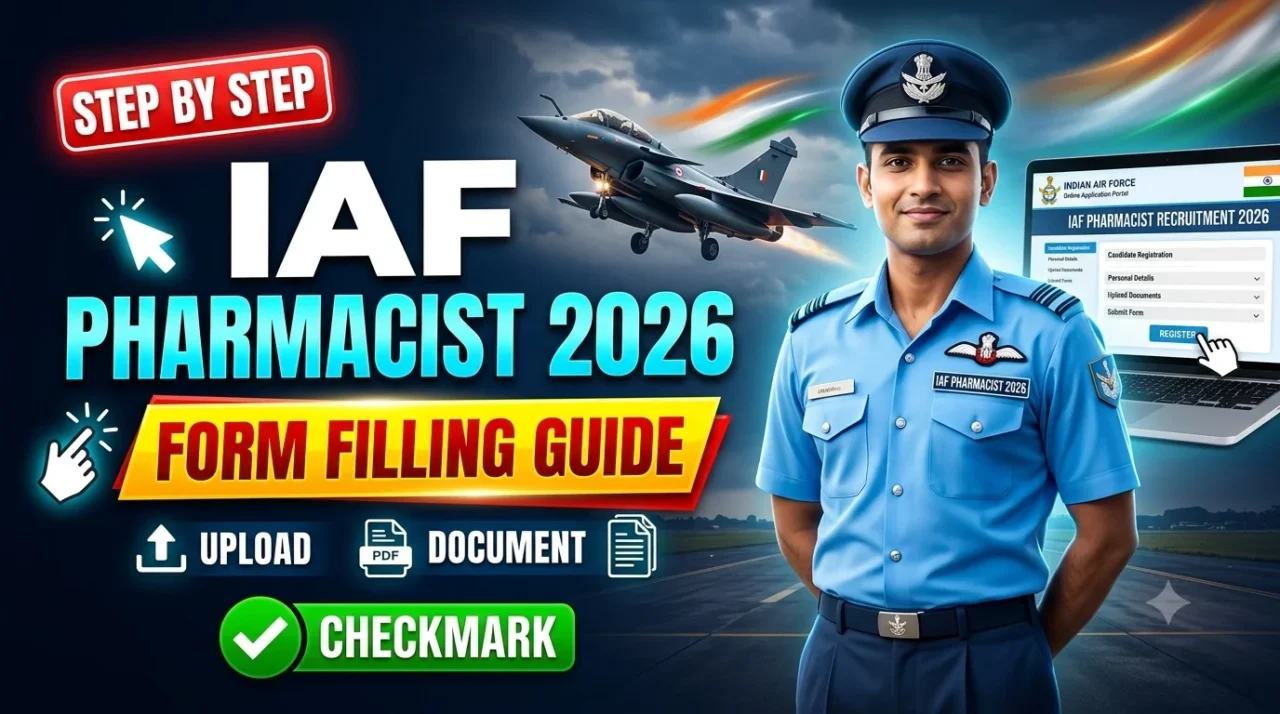 Indian Air Force Pharmacist 2026 Form Filling Guide YouTube Thumbnail