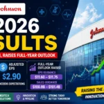 Johnson & Johnson Q2 2026 Results infographic showing $25.3 billion revenue, 6.6% year-over-year growth, adjusted EPS of $2.90, and increased full-year 2026 financial guidance.
