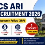 MACS ARI JRF Recruitment 2026 thumbnail showing Junior Research Fellow vacancy for M.Pharm and M.Sc candidates with ₹37,000 salary, one vacancy, and last date 10 August 2026.