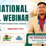 YouTube thumbnail for the National Level Webinar by UPHAR Foundation Odisha featuring Dr. Chinmaya Sahoo, Medical Education Director, IMA India. The design includes the UPHAR Foundation logo, webinar branding, speaker portrait, and a clean professional background.