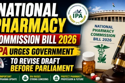 National Pharmacy Commission Bill 2026 YouTube thumbnail highlighting IPA's request to the Government to revise the draft before it is introduced in Parliament.