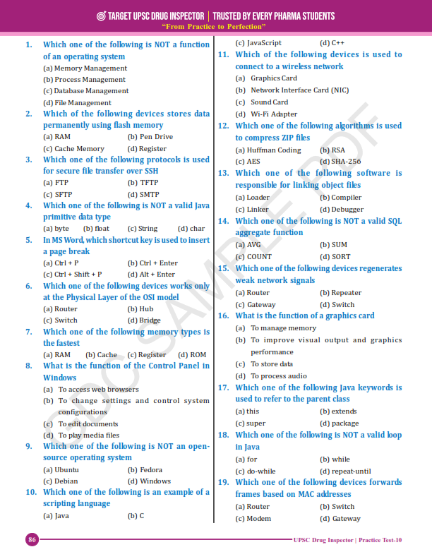 TARGET UPSC DRUG INSPECTOR PRACTICE WORK BOOK | FULLY COLOURED | MCQs WITH OMR SHEET - Image 7