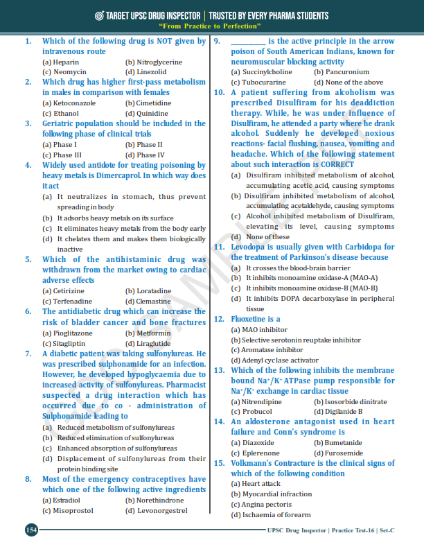 TARGET UPSC DRUG INSPECTOR PRACTICE WORK BOOK | FULLY COLOURED | MCQs WITH OMR SHEET - Image 4