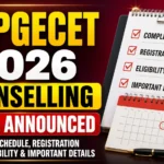 TG PGECET 2026 Counselling Dates Announced thumbnail with registration schedule, counselling checklist, calendar, graduation cap, and admission-related graphics.