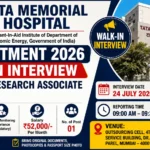 Tata Memorial Hospital Recruitment 2026 notification for Clinical Research Associate (CRA) Walk-in Interview with ₹52,000 salary, B.Pharm eligibility, and interview date 24 July 2026.