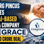 Warburg Pincus acquires Mumbai-based pharma company Integrace in a ₹1,200 crore deal, featuring a business handshake, Integrace logo, and pharmaceutical medicines.