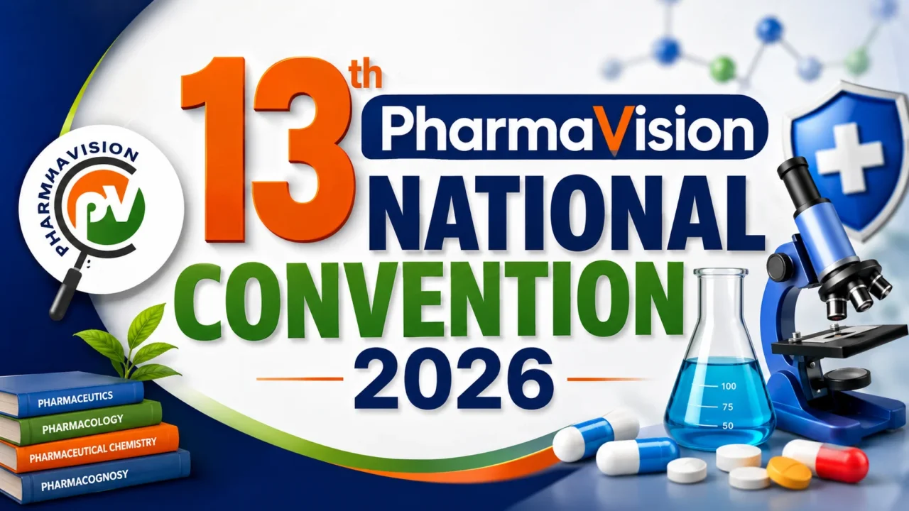 13th PharmaVision National Convention 2026 in Lucknow with pharmacy and pharmaceutical science visuals