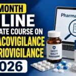 2-Month Online Certificate Course on Pharmacovigilance & Materiovigilance 2026 promotional thumbnail with medical safety monitoring, medicines, and medical device graphics.