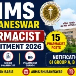 AIIMS Bhubaneswar Pharmacist Recruitment 2026 Notification PDF