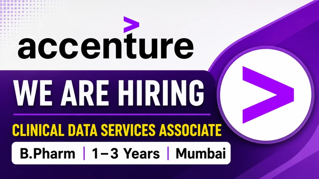 Accenture Clinical Data Services Associate Job 2026 for B.Pharm