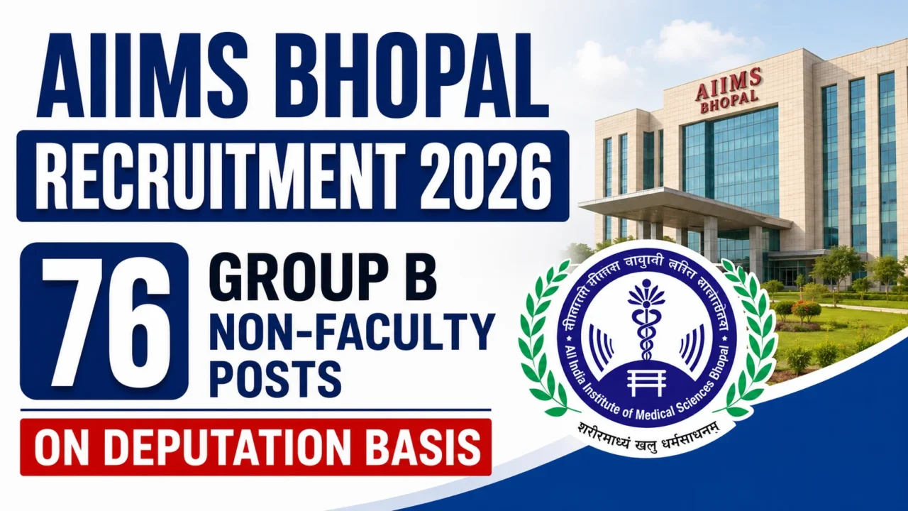 AIIMS Bhopal Recruitment 2026 – 76 Group B Non-Faculty Posts on Deputation Basis