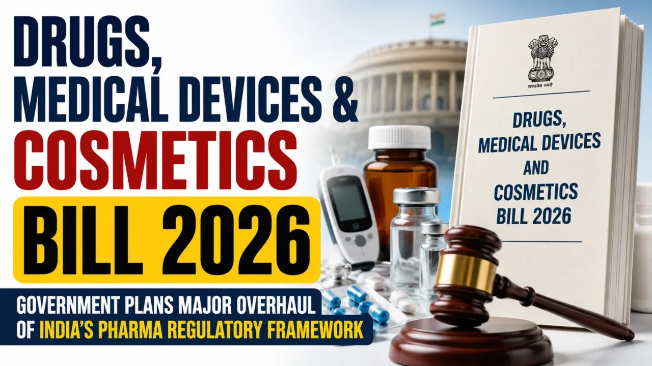 Drugs, Medical Devices and Cosmetics Bill 2026 – Government Plans Major Overhaul of India’s Pharma Regulatory Framework