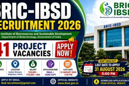BRIC-IBSD Recruitment 2026 with 41 project vacancies, salary, locations and last date