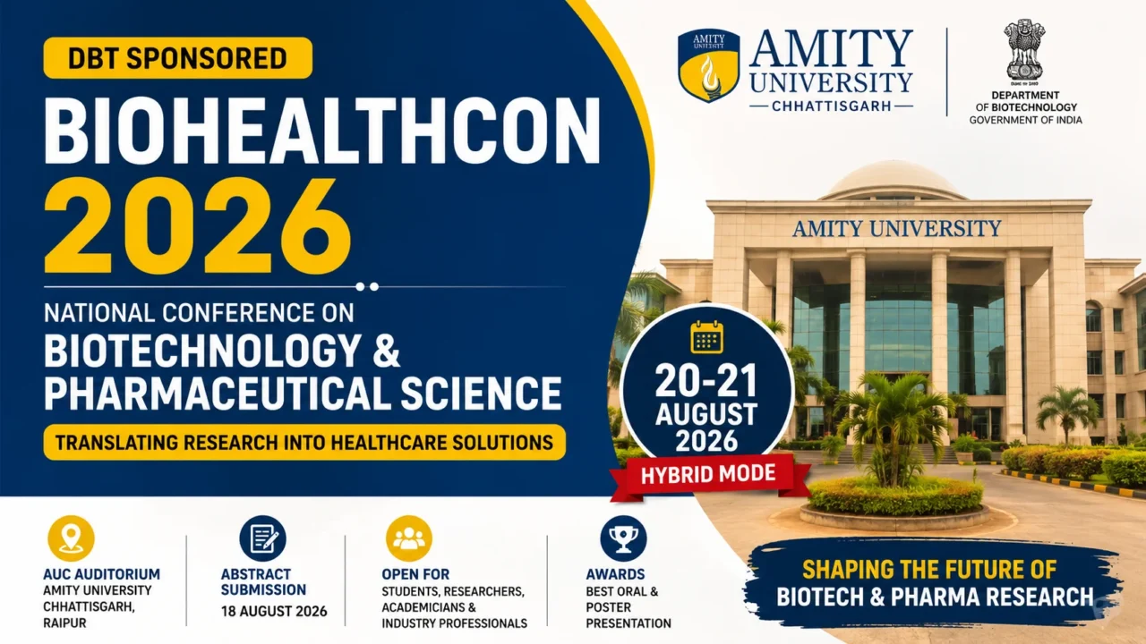 Biohealthcon 2026 DBT Sponsored National Conference on Biotechnology and Pharmaceutical Science