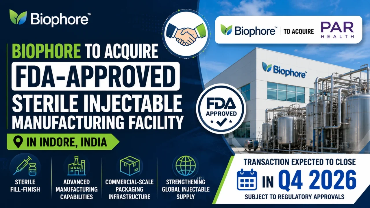Biophore to acquire FDA-approved sterile injectable manufacturing facility in Indore