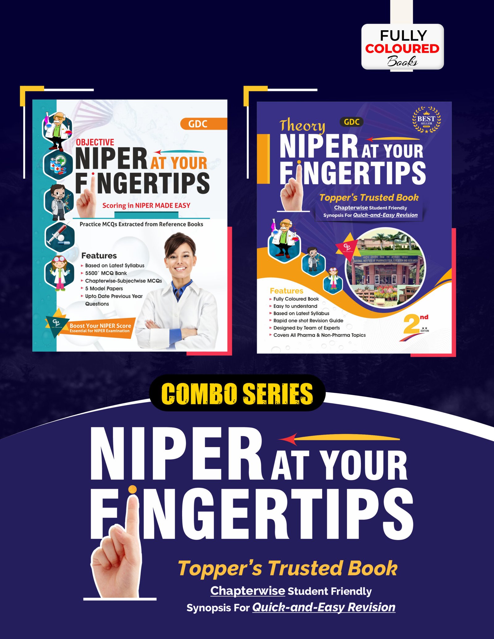 NIPER AT YOUR FINGERTIPS (THEORY & OBJECTIVE) COMBO COLOURED BOOKS