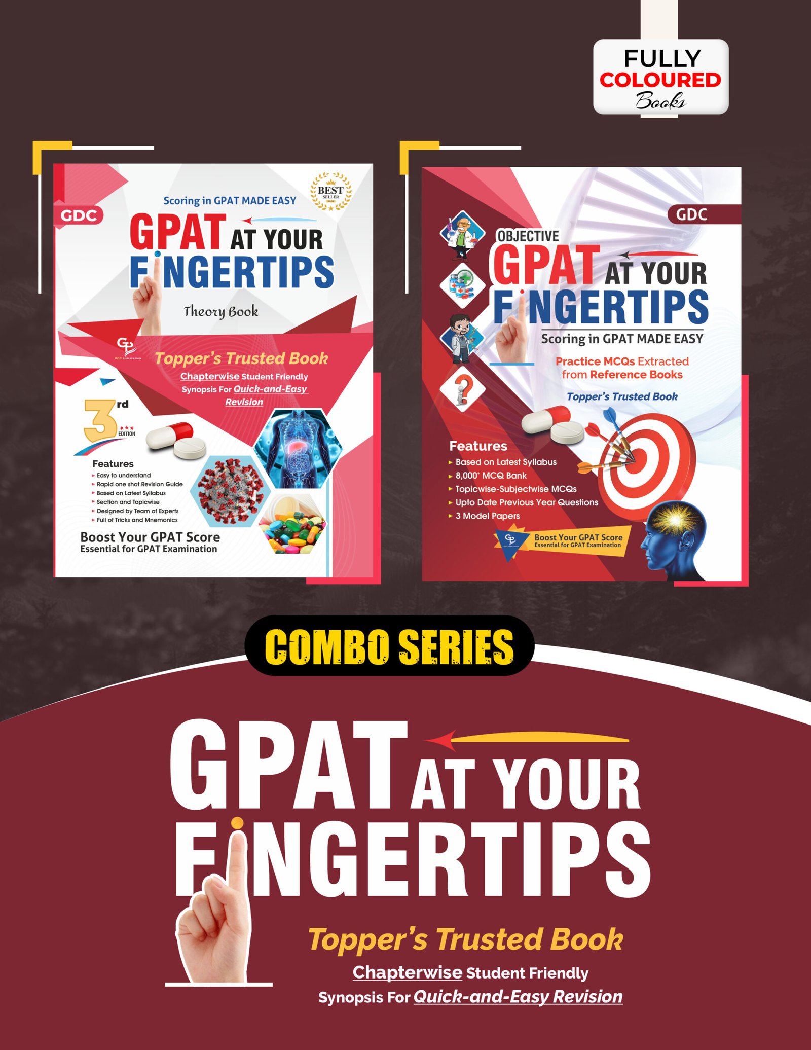 GPAT AT YOUR FINGERTIPS (THEORY & OBJECTIVE) COMBO COLOURED BOOKS