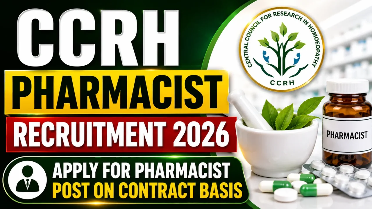 CCRH Pharmacist Recruitment 2026 for Pharmacist post on contract basis