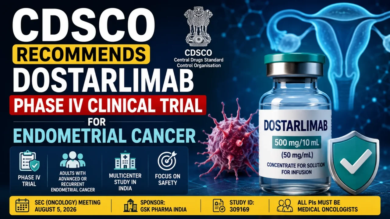 CDSCO dostarlimab Phase IV clinical trial for endometrial cancer