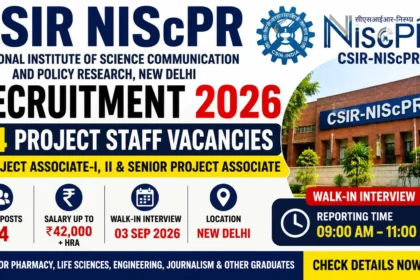 CSIR NIScPR Recruitment 2026 Notification