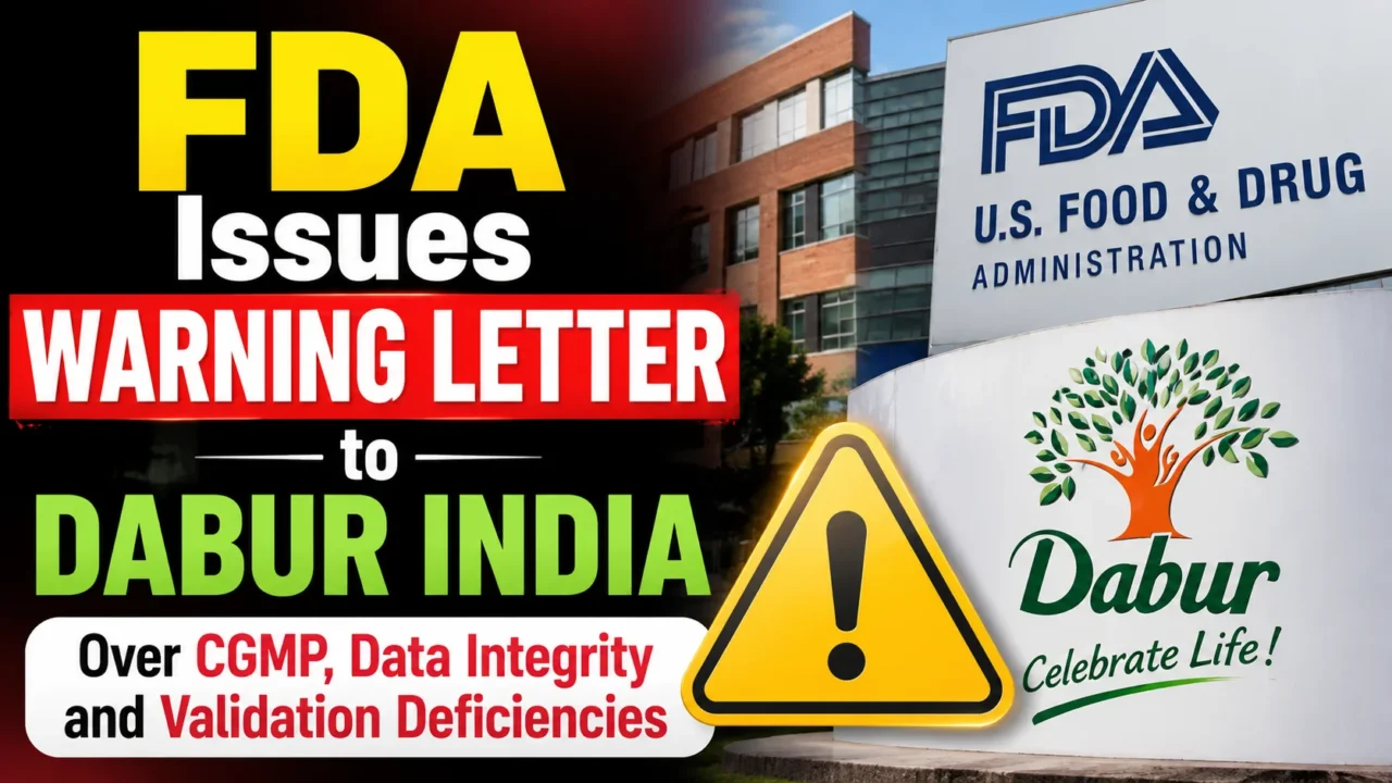 FDA warning letter issued to Dabur India over CGMP, data integrity and validation deficiencies