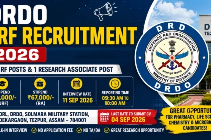 DRDO JRF Recruitment 2026 | JRF & RA Vacancy