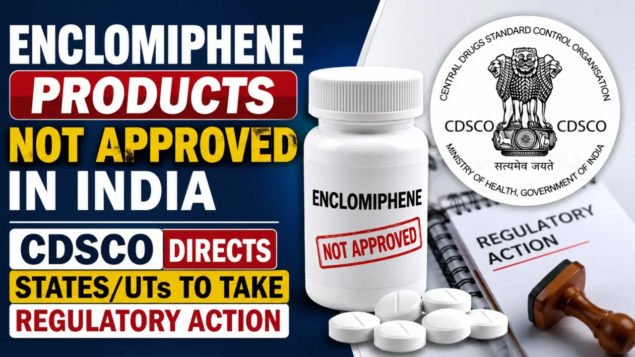 Enclomiphene products not approved in India as CDSCO directs States and UTs to take regulatory action