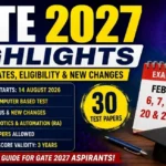 GATE 2027 highlights showing important dates, eligibility, exam mode, new changes, and exam schedule