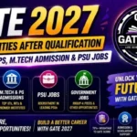 GATE 2027 opportunities after qualification, highlighting scholarships and assistantships, M.Tech and PG admissions, PSU jobs, government jobs, and career opportunities through GATE score.