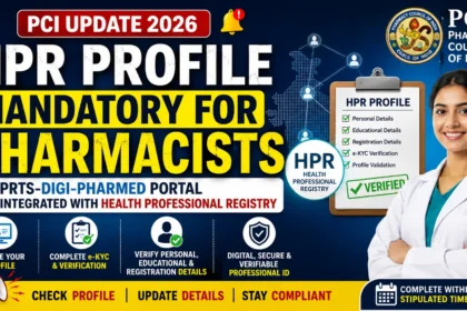 HPR profile mandatory for pharmacists 2026 PCI update DIGI-PHARMed HPR integration