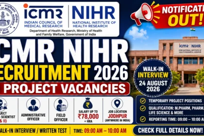 ICMR NIHR Recruitment 2026 Notification