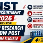 INST JRF Recruitment 2026 – Junior Research Fellow vacancy, M.Pharm eligible, fellowship ₹37,000/month + HRA, walk-in interview on 17 August 2026