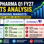 Indian pharma Q1 FY27 results showing Sun Pharma, Aurobindo Pharma and Dr Reddy’s performance amid US generic market slowdown.