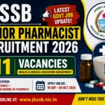 JKSSB Junior Pharmacist Recruitment 2026 Notification for 211 Vacancies