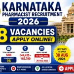 Karnataka Pharmacist Recruitment 2026 with 98 vacancies, D.Pharm qualification, Karnataka Pharmacy Council registration, and online application details.