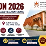 MPCON 2026 Manipal Pharmaceutical Conference poster featuring conference dates, venue, theme, pharmaceutical research topics, and registration deadlines.