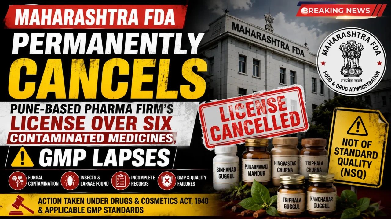 Maharashtra FDA cancels Inducare Pharma Ayurvedic medicine manufacturing license over quality and GMP violations