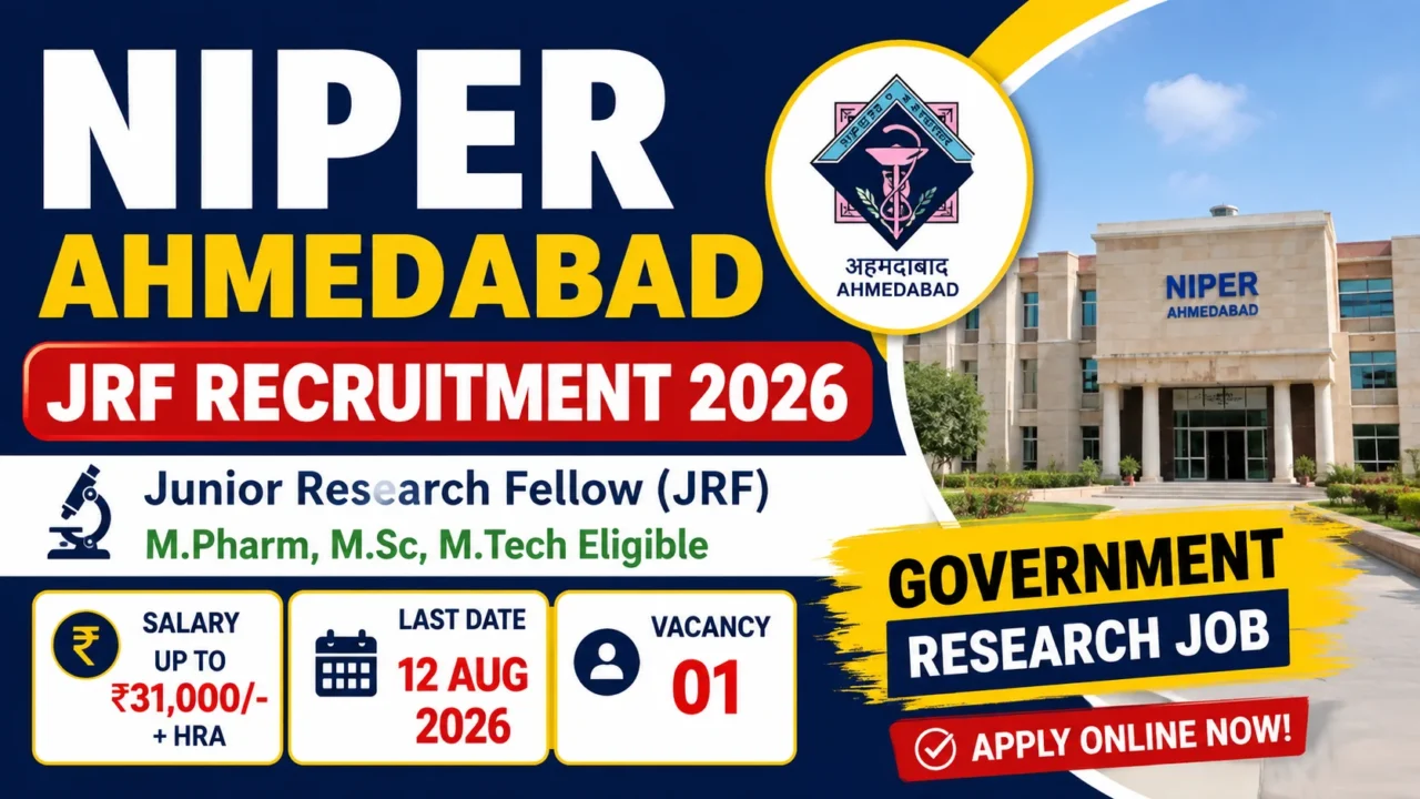NIPER Ahmedabad JRF Recruitment 2026 Notification