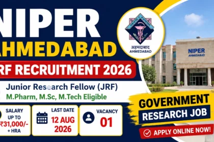 NIPER Ahmedabad JRF Recruitment 2026 Notification
