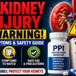 PPI kidney injury warning showing kidney risks, symptoms and safety precautions