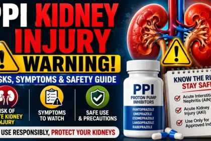 PPI kidney injury warning showing kidney risks, symptoms and safety precautions