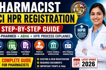 Pharmacist PCI HPR Registration 2026 step-by-step guide for DIGI-PHARMed, ABHA verification and HPR profile
